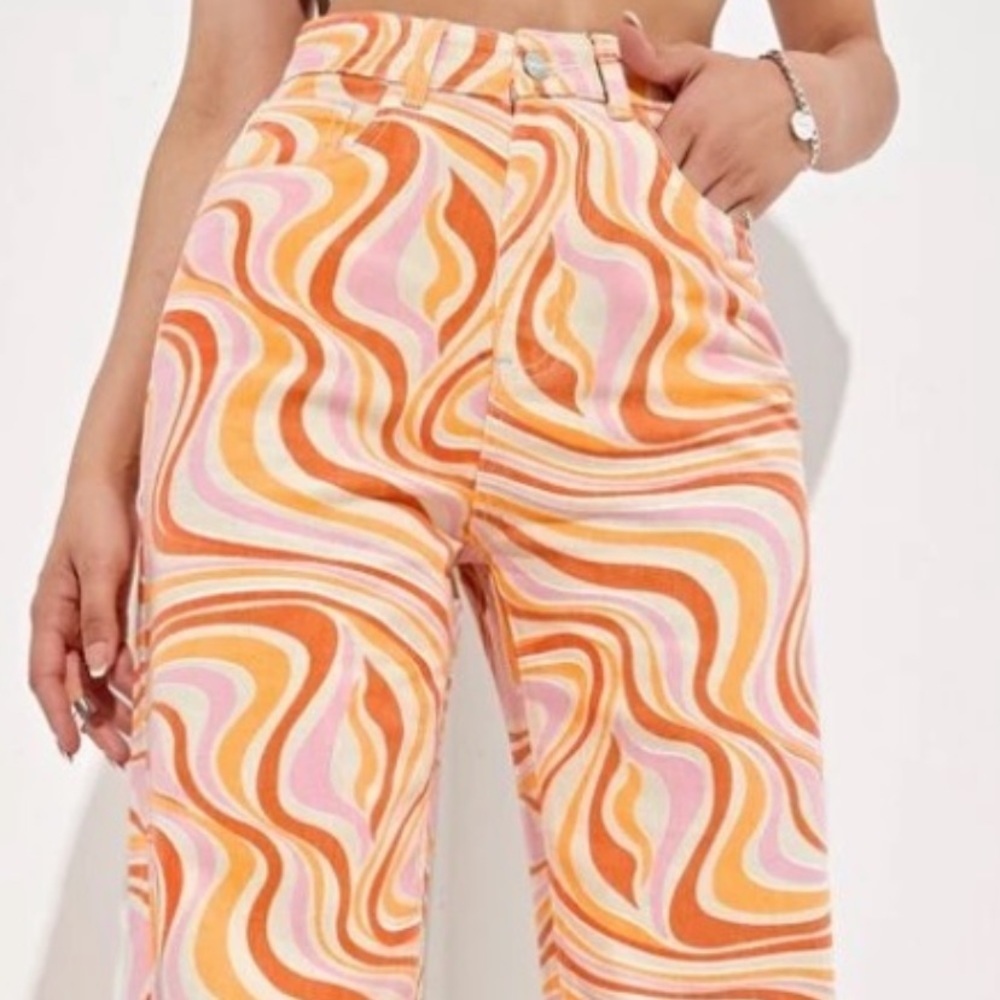 Shein multi color wide leg pants